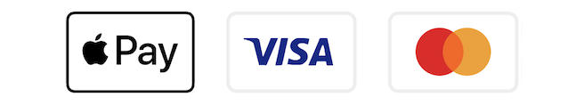 We accept Apple Pay, Visa and Mastercard